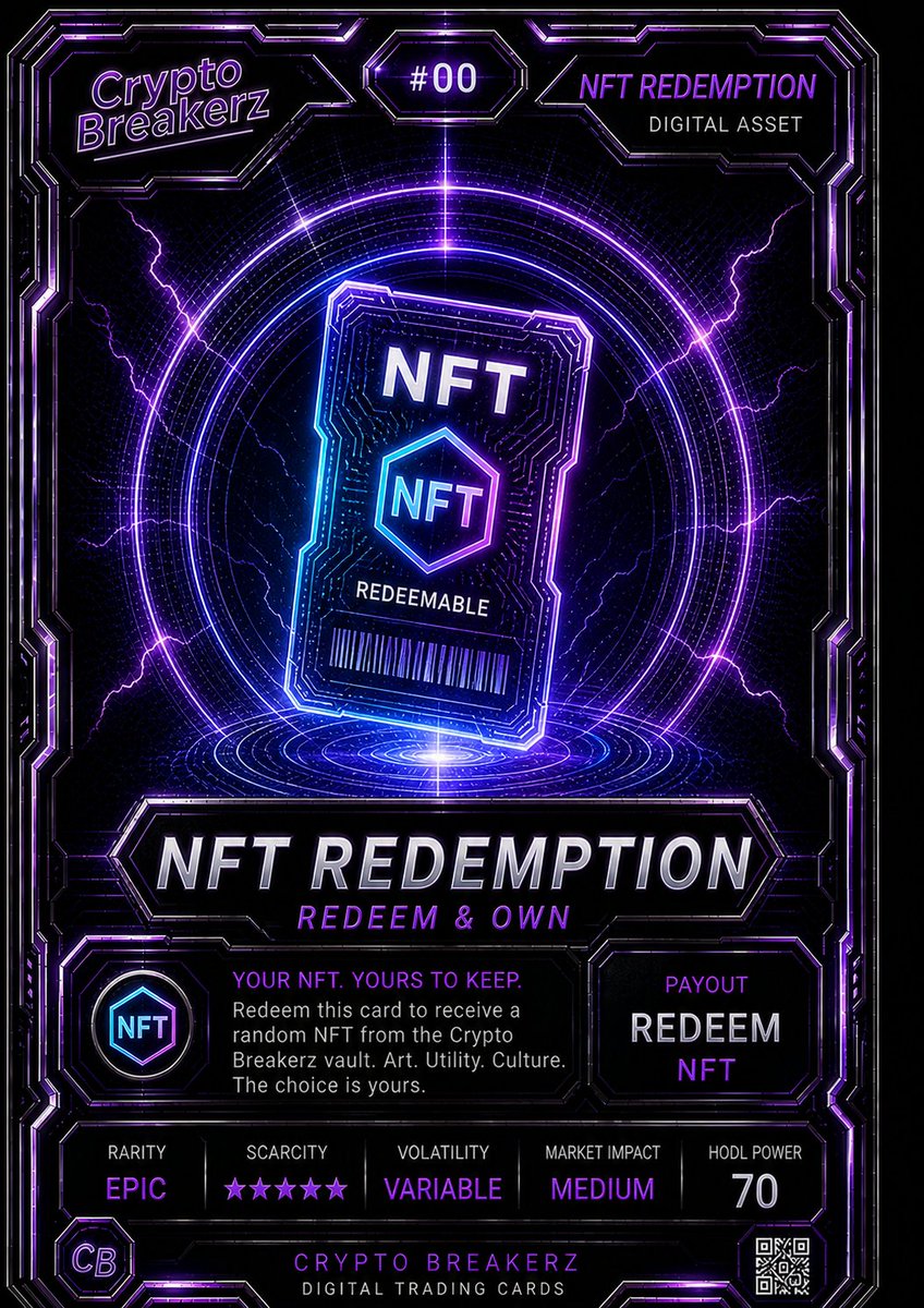 CryptoBreakerz's tweet image. Anyone have any ideas for a #NFT i can link to this card for the first Crypto Card Break?? 

Let me know  👇