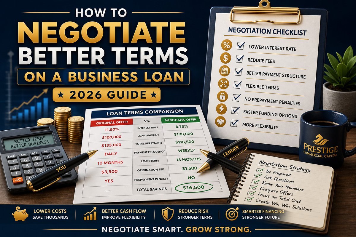 PrestigeComCap's tweet image. Most business owners overpay for loans…

👉 Because they don’t negotiate.

You CAN negotiate:

✔ Rates
✔ Fees
✔ Terms
✔ Payment structure

Even small changes = thousands saved.

Learn how ↓

 tinyurl.com/53w46k6d

#BusinessLoans #SMBFinance #CashFlow