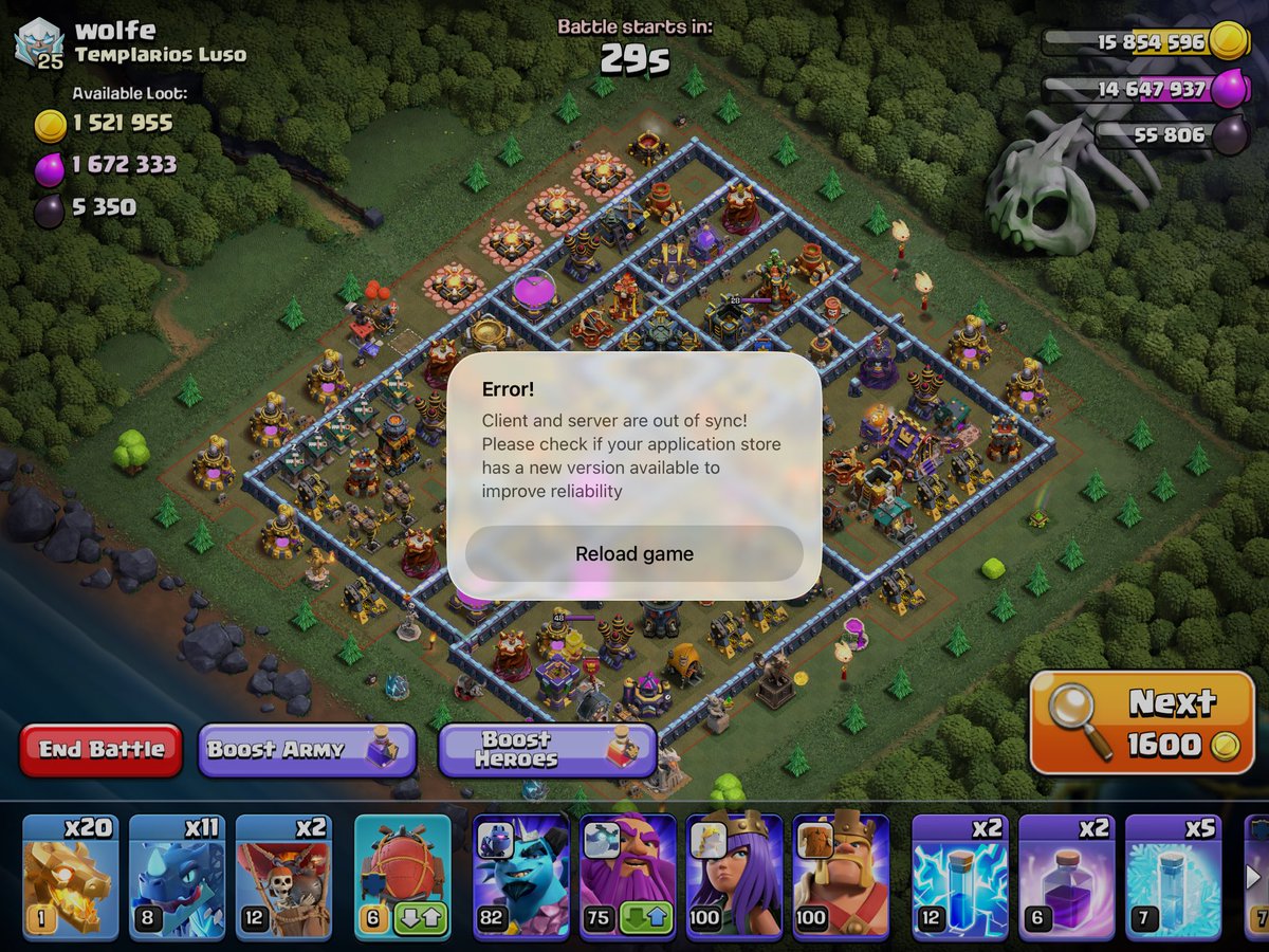 soyamotinado's tweet photo. @ClashofClans #Clashofclans is anybody else getting this error today? https://t.co/cApPs38is8