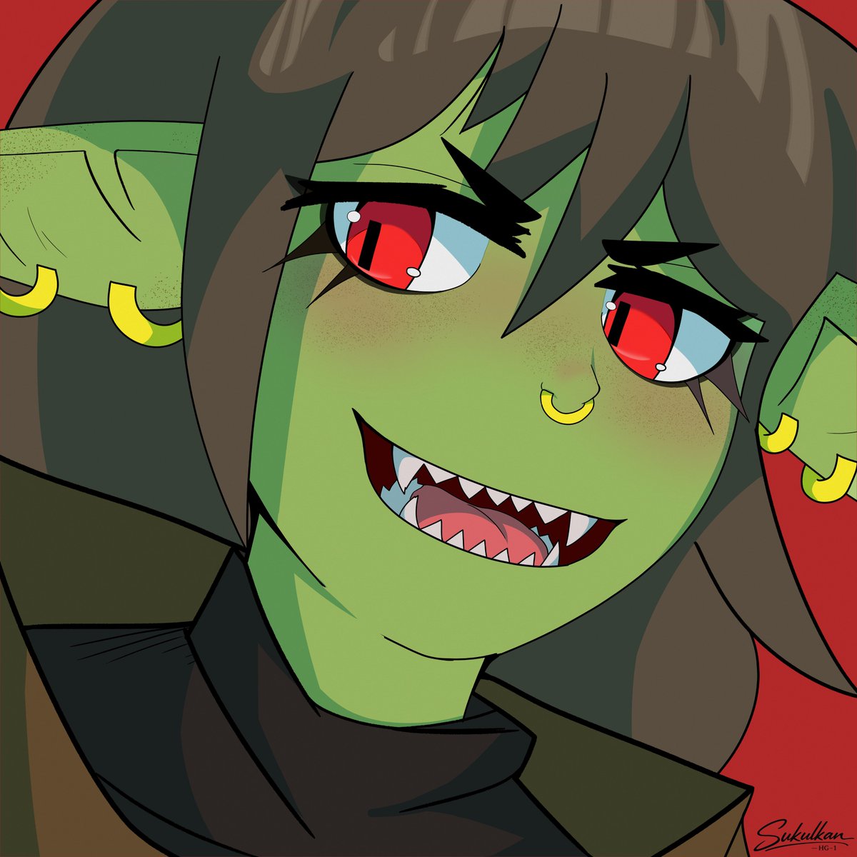sukulkan's tweet image. Mi querida Dayzala, una goblin :P
#artmoots #smallartist #illustration #drawing #OC
