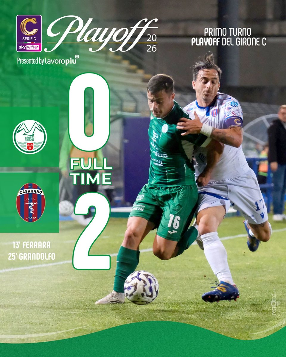 MonopoliCalcio's tweet photo. Full Time al Veneziani. Passa il turno il Casarano.
#MonCas 0-2 #Playoff #SerieCSkyWifi https://t.co/4t44aRVQEs