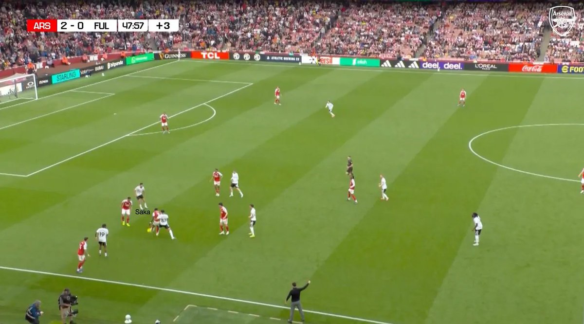 RohanJivanAFC's tweet photo. ✍️ Saka is back!

More words on why Fulham, alongside each of our remaining fixtures, stylistically suit 'run-in Arsenal' and one of the specific details Saka provides that we've desperately lacked in his absence.

Likes/RTs are much appreciated. The link is in the comments 🔴 https://t.co/xGjTEz2rxu