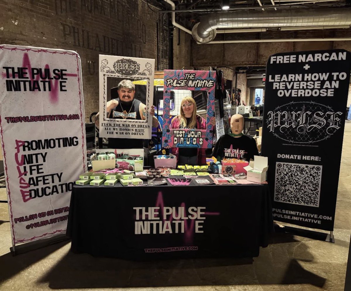 stanthraxx's tweet photo. Slangin’ Narcan, F*ntanyl test strips, plan b, @terminalnation branded condoms and other harm reduction stuff all day at @dbmagazine Metal &amp; Beer Fest. Come say hi! https://t.co/EPb1CWXMwF