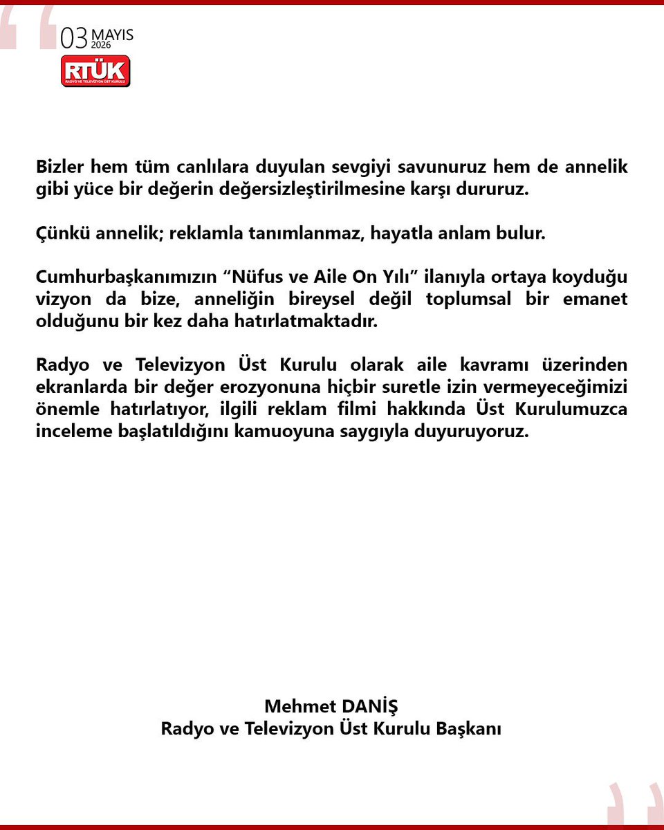 RADYO VE TELEVİZYON ÜST KURULU tweet media