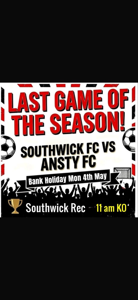 ckelfy's tweet photo. It’s the big one tomorrow! Simple Maths-we win the game, then we win the league! Massive game, let’s do this 💪 up the wickers @SouthwickFCMens https://t.co/fXIwzZFxeG