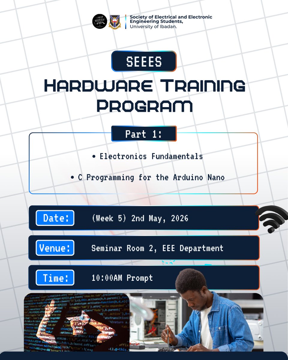 seees_ui's tweet photo. 🔹𝗙𝗜𝗙𝗧𝗛 𝗧𝗥𝗔𝗜𝗡𝗜𝗡𝗚 𝗦𝗘𝗦𝗦𝗜𝗢𝗡 🔹
We had another high-impact session yesterday as we moved from simple digital logic into the world of variable control and pulse width modulation. 

🔰𝗧𝗘𝗔𝗠 𝗘𝗫𝗖𝗘𝗟𝗦𝗜𝗢𝗥 https://t.co/qto9QoWenw