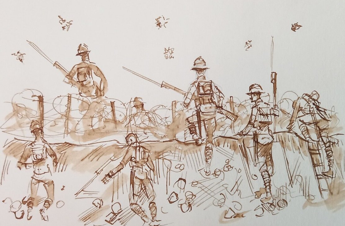 NJanagill's tweet image. #Gallipoli 1915  #Lancashire Fusilier study rare ww1 dip pen &amp;amp; wash 
signed ORIGINAL direct from the Artist, when it's gone it's gone!
From a British artist who has exhibited at the Royal Academy  in London!
#ww1 #Somme  #ypres  #sacrifice  #patriot ebay.co.uk/itm/3640101656…