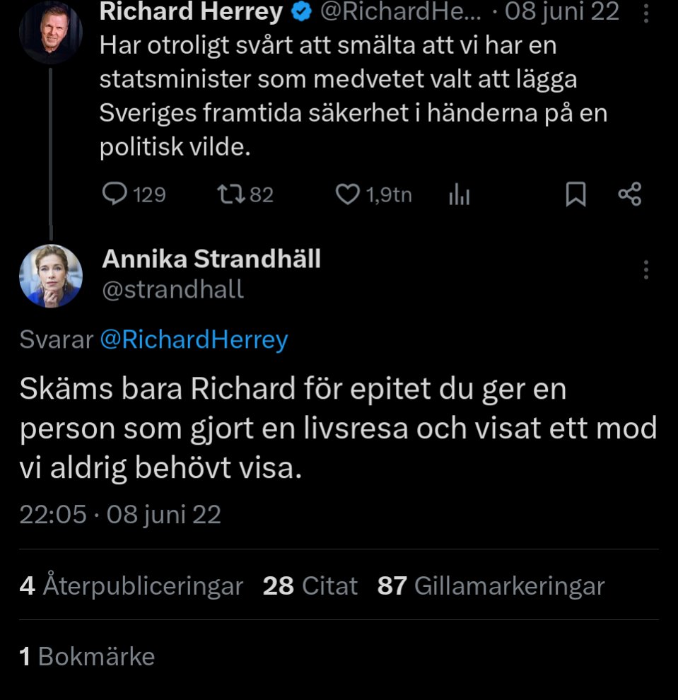 marhallander's tweet photo. @strandhall Men Annika. Varför använder du begreppet vilde. För några år sedan skulle man skämmas för det? Eller ljög du bara då och låtsades av nån anledning? https://t.co/lhYSFZzkun