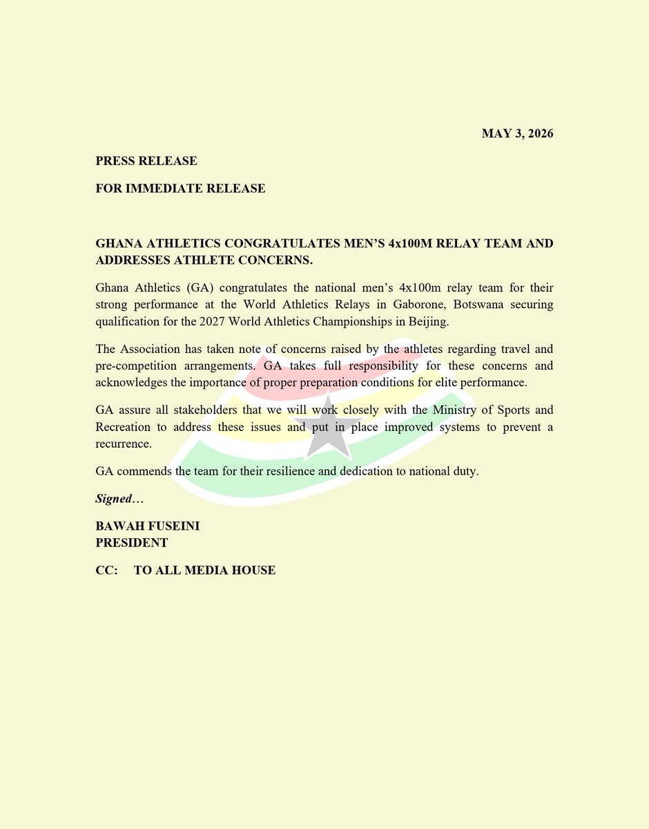 Ghana Athletics tweet media