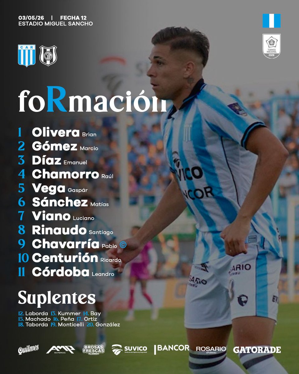 AGUSARAVIAGABI's tweet image. #Formacion @ClubARacing