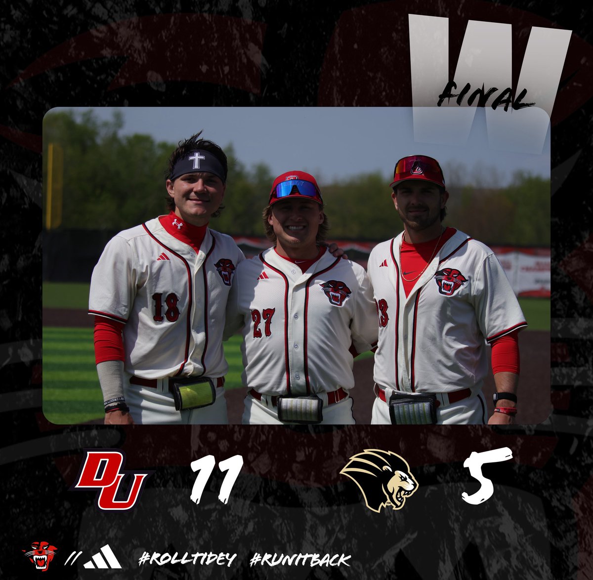 DU_BSBALL's tweet photo. Series SWEEEEEP 🧹

#RollTidey #runitback https://t.co/tjrh8TNpR7