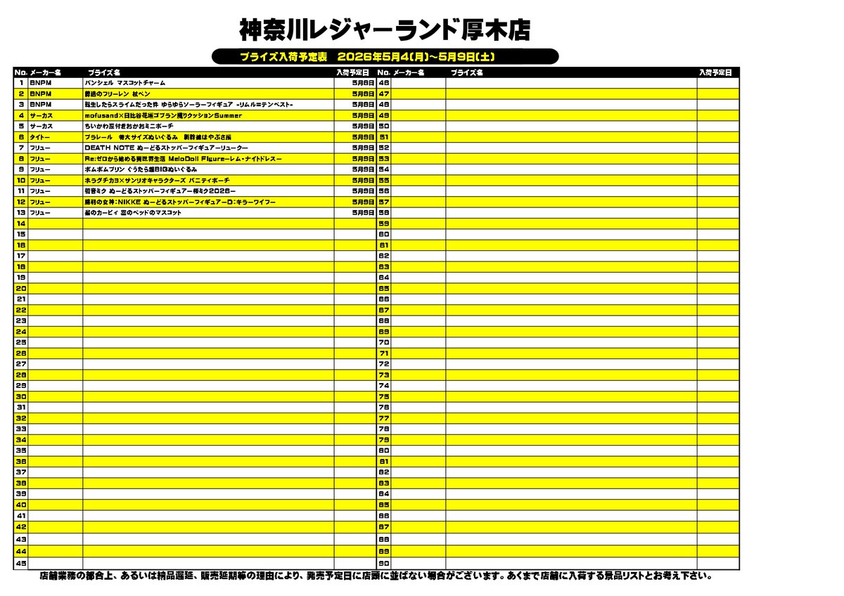 神奈川レジャーランド厚木店 tweet media