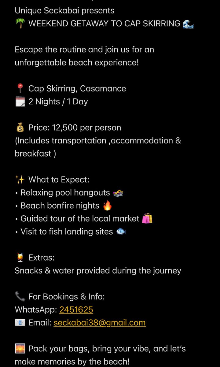 u_seckabai's tweet image. Limited space …
#capskrring #Weekendgetaway