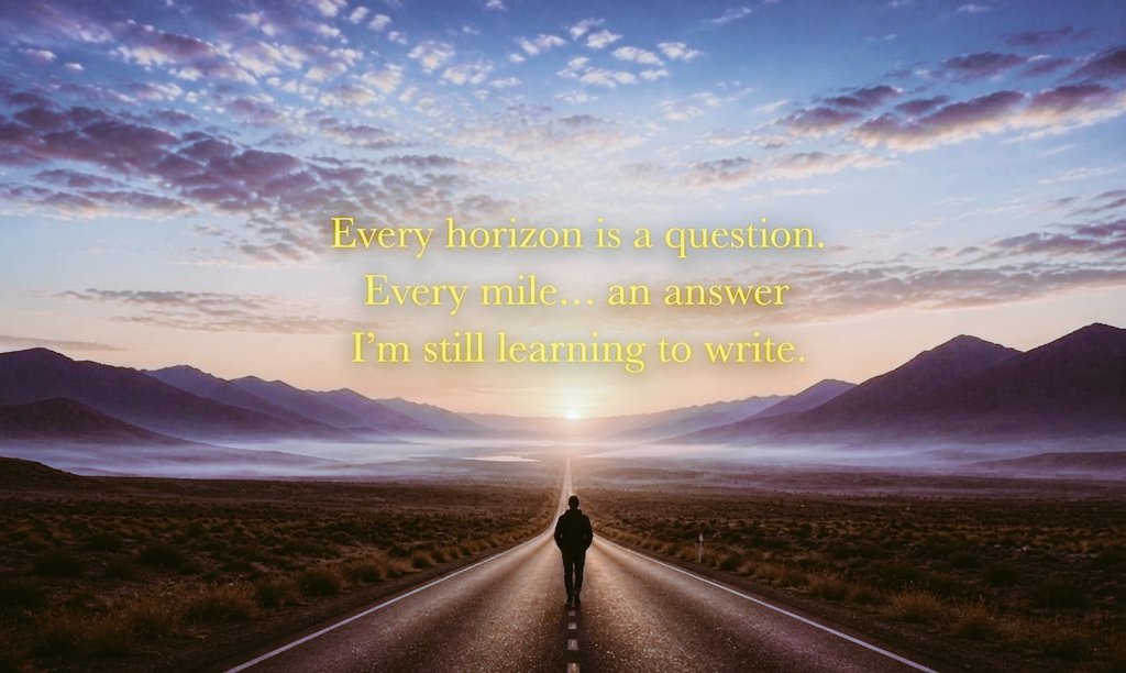 Deathless_Pages's tweet image. Not every journey begins with a step…

some begin with a question.

​And some answers take miles.

​#WritingCommunity #Storytelling #TheJourney #SilentJourney #Trace #ChapterZero #DeepThought #NotTheFullStory #WanderingSoul