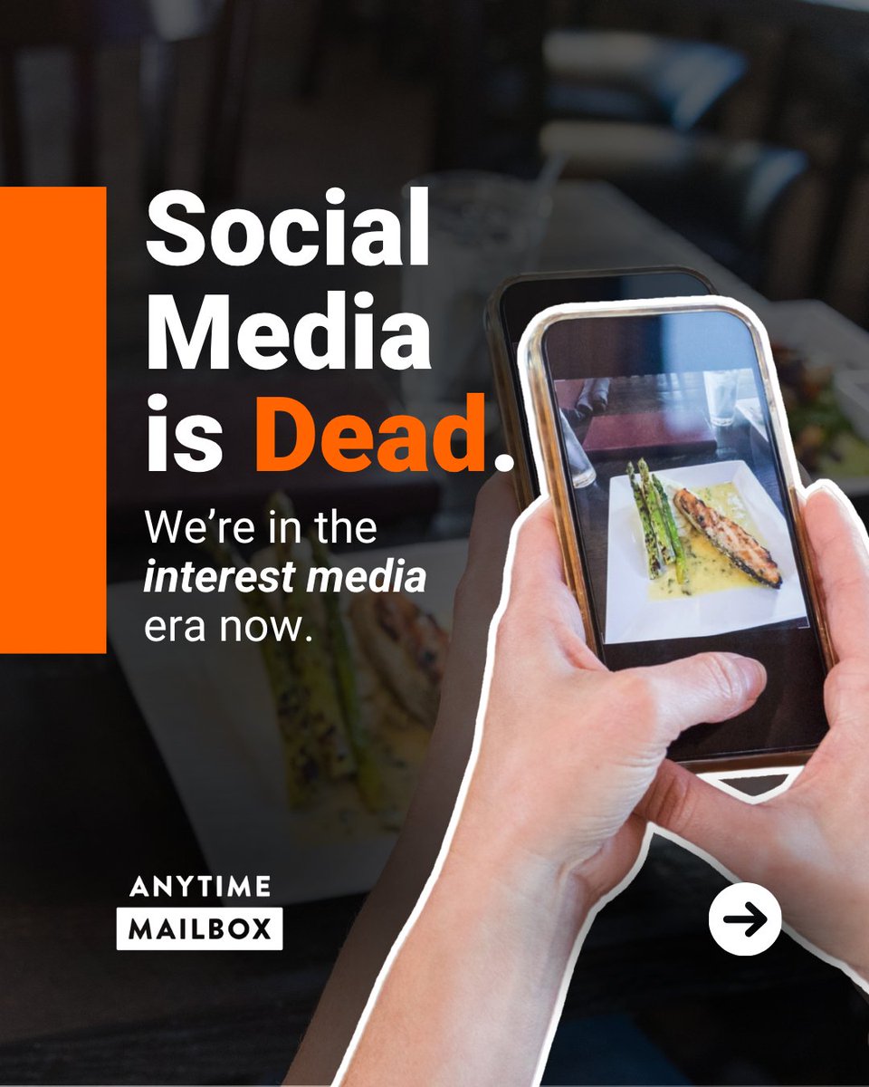 AnytimeMailbox's tweet photo. Brands used to chase followers.
Now we chase attention.

That means small brands can beat big brands with better content. 💪

#MarketingTips #AnytimeMailbox #EntrepreneurTips https://t.co/u2oS41jqWm
