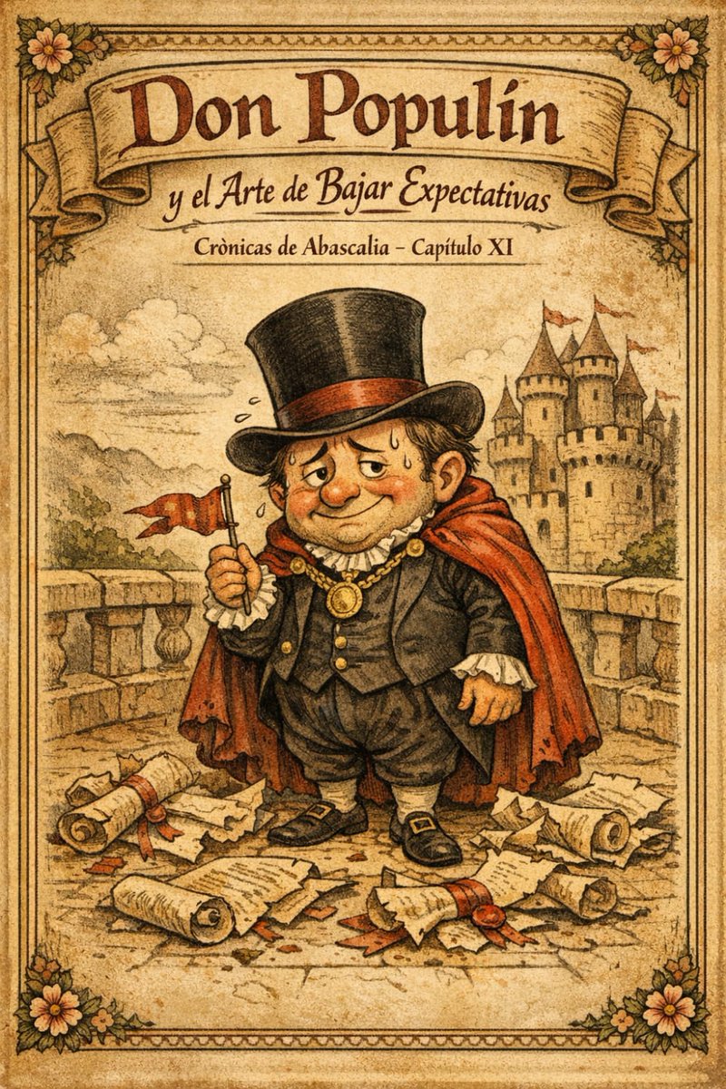 🧵 DON POPULÍN Y EL ARTE DE BAJAR EXPECTATIVAS

Había una vez un guerrero legendario.

Un hombre que había prometido, jurado y vociferado en cada rincón del Reino que él, y solo él, iba a ARRASAR.