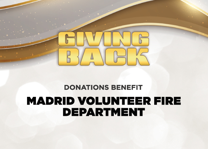 lakemaccasino's tweet image. ❤️ 🚒 Our May #GivingBack campaign supports the Madrid Volunteer Fire Department. Donate $10 cash and receive $10 in free play as our way of saying thank you. Limit one redemption per guest, per day. Visit our website at lakemaccasinoresort.com/event/2026/may… or see the Resort Club for details.