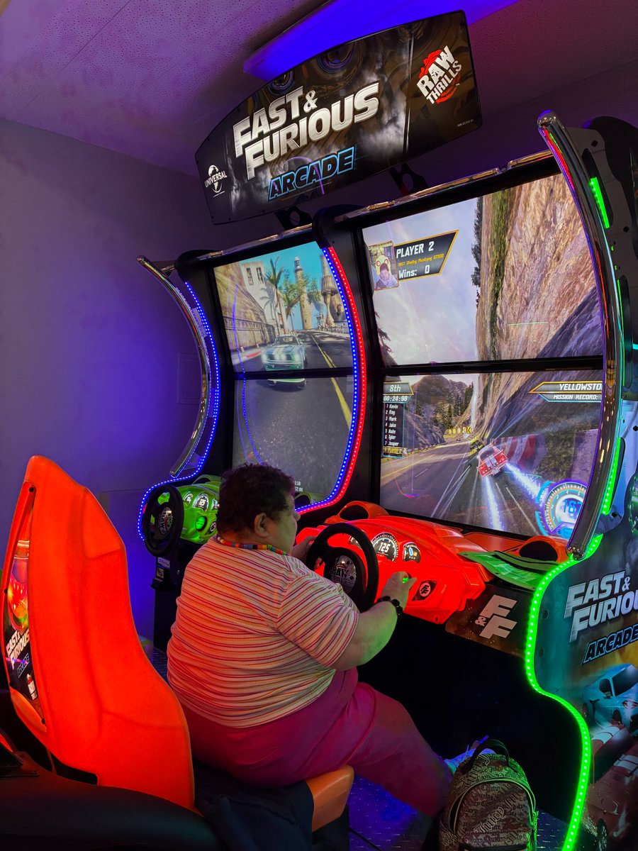 spin_inc's tweet photo. Sherry had a great time going fast and furious at the arcade! https://t.co/dYx90wjpvp