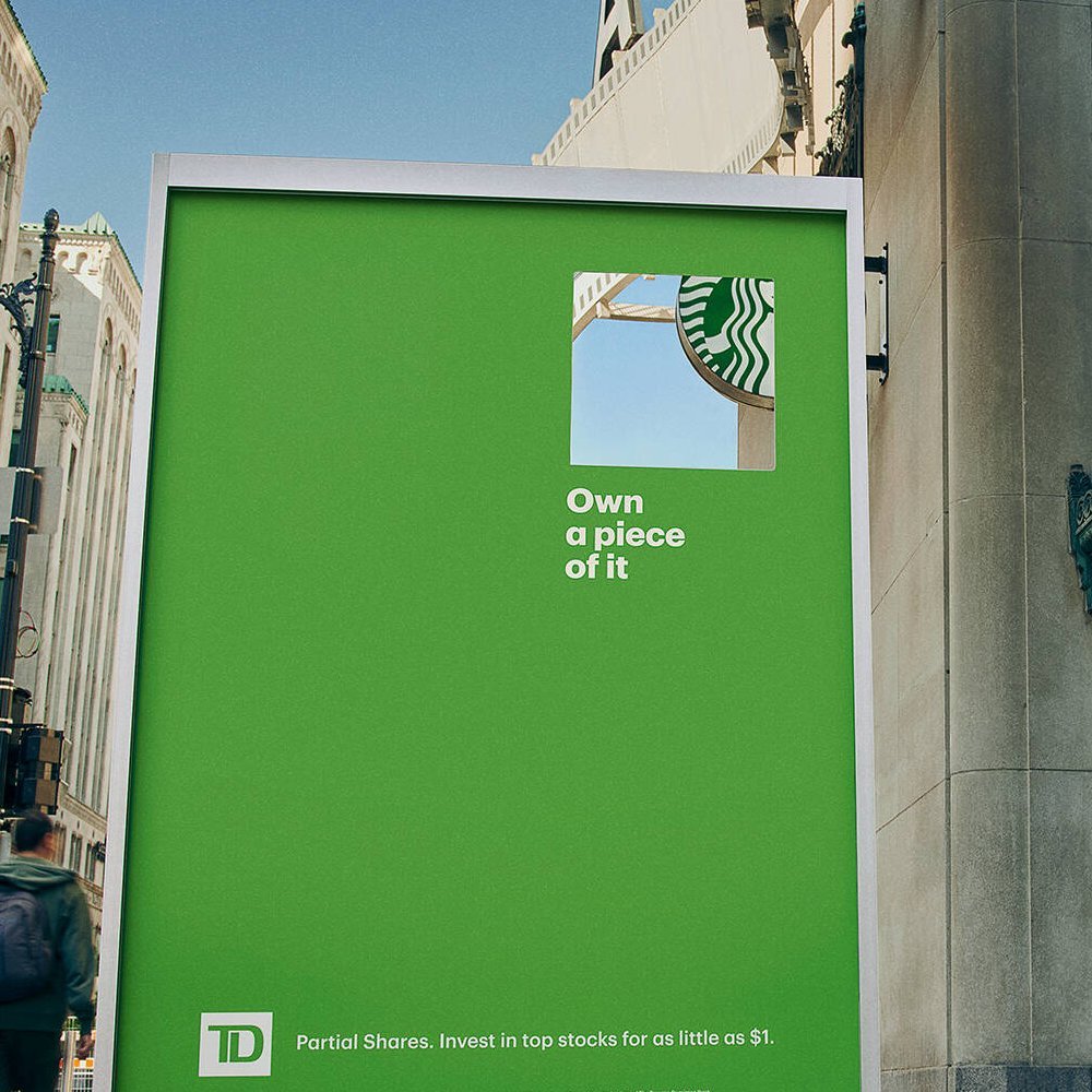 Canadian bank 'TD' found a creative loophole to legally use other companies' logos in its own trading platform ads.