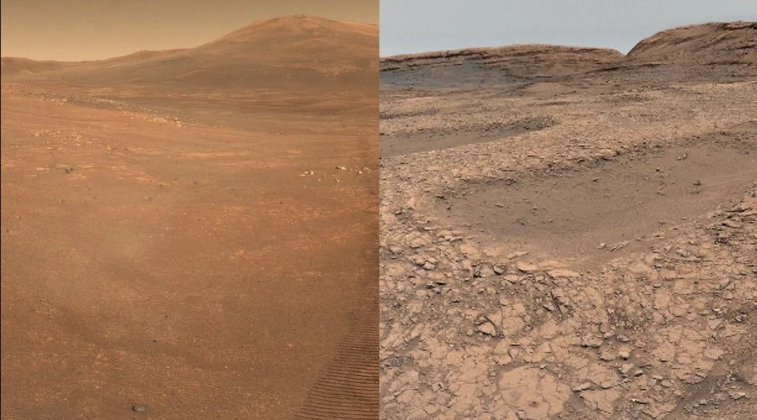SpaceScienceX's tweet photo. @konstructivizm Two Rovers , Two sides of mars https://t.co/qns4kzzWrq