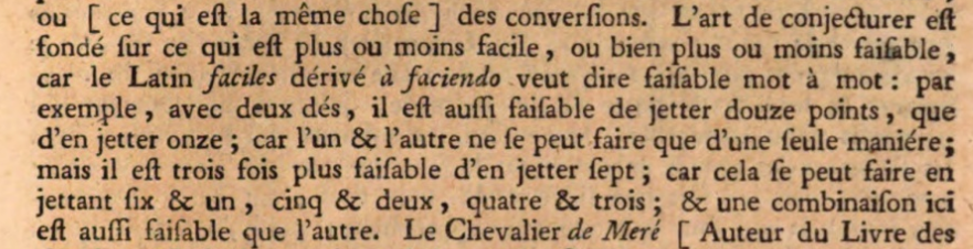 AnecdotesMaths's tweet photo. Si on lance deux dés, la probabilité que la somme des deux dés soit égale à 11 (2 chances sur 36) est plus grande que la probabilité qu'elle soit égale à 12 (1 chance sur 36).
Pourtant, Leibniz pensait que ces deux probabilités étaient égales. https://t.co/2xZClGHIQf