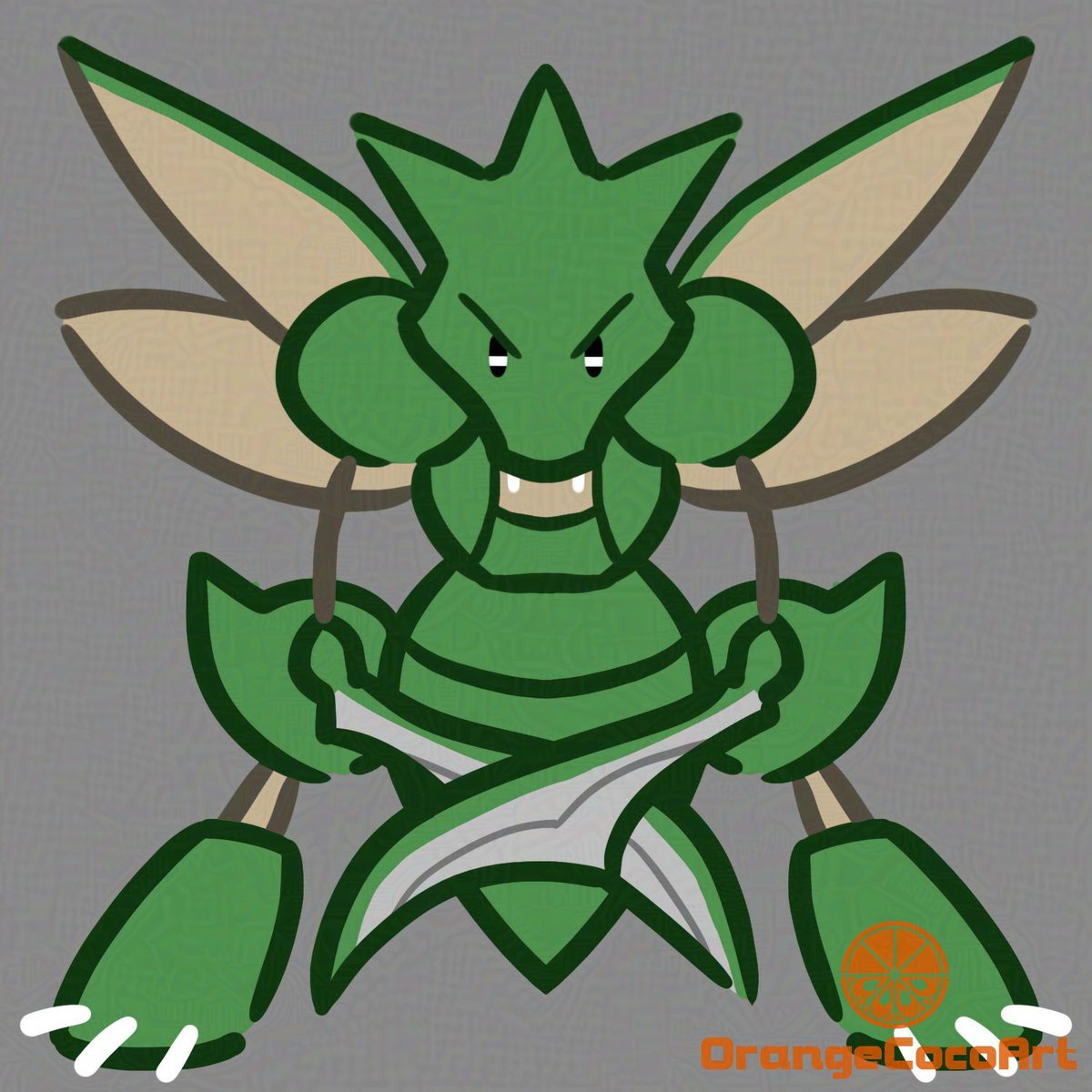 OrangeCocoArt's tweet photo. Daily Pokedex: 0123 - Scyther
#pokemon #pokedex #scyther #art https://t.co/VBGNPVPPmU