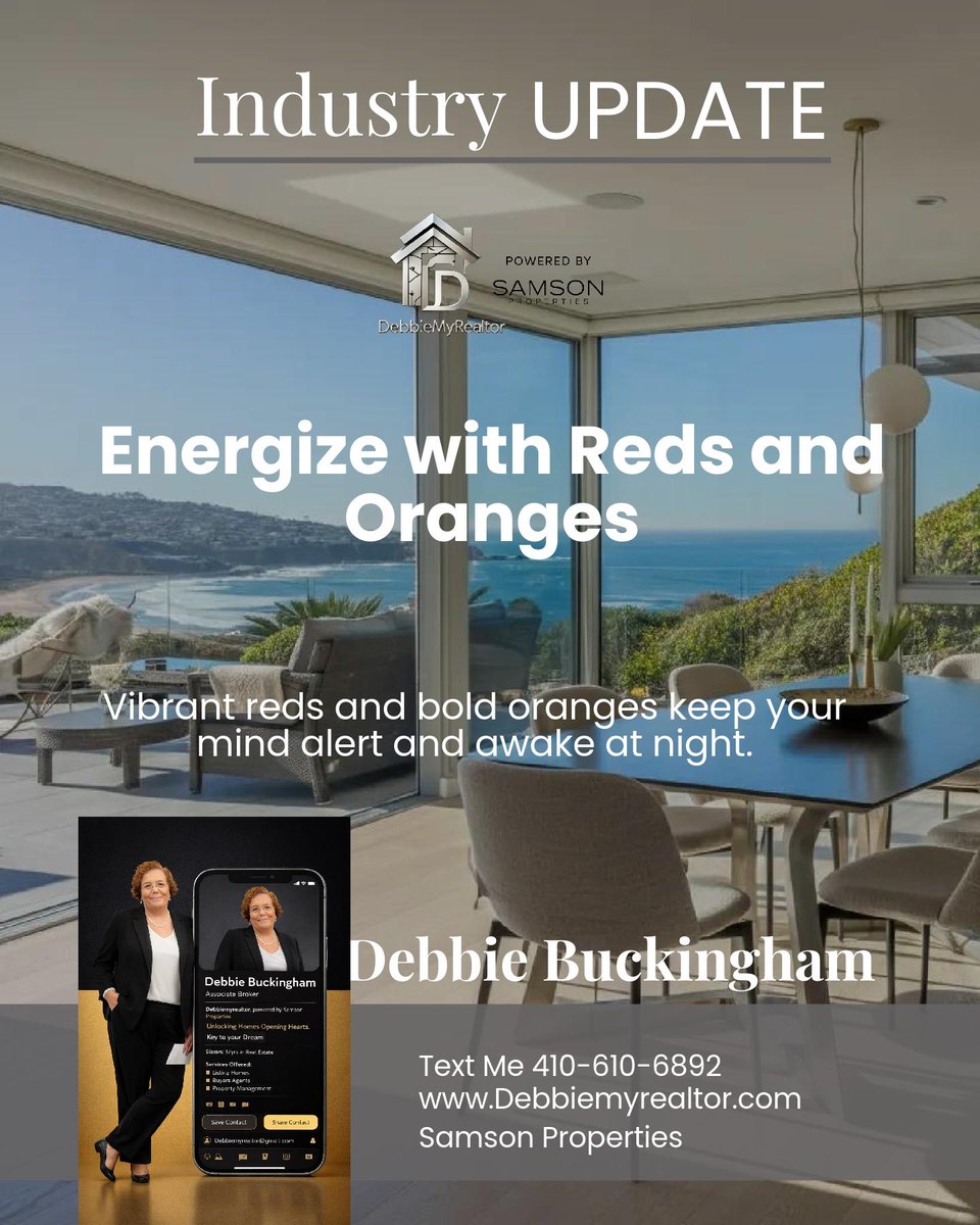 DebbieMyRealtor's tweet photo. Vibrant reds and bold oranges can keep your mind alert at night, while soft blues or gentle pastels set the stage for true relaxation. Which colors help you unwind in your bedroom? https://t.co/Qrxhe2LwSg