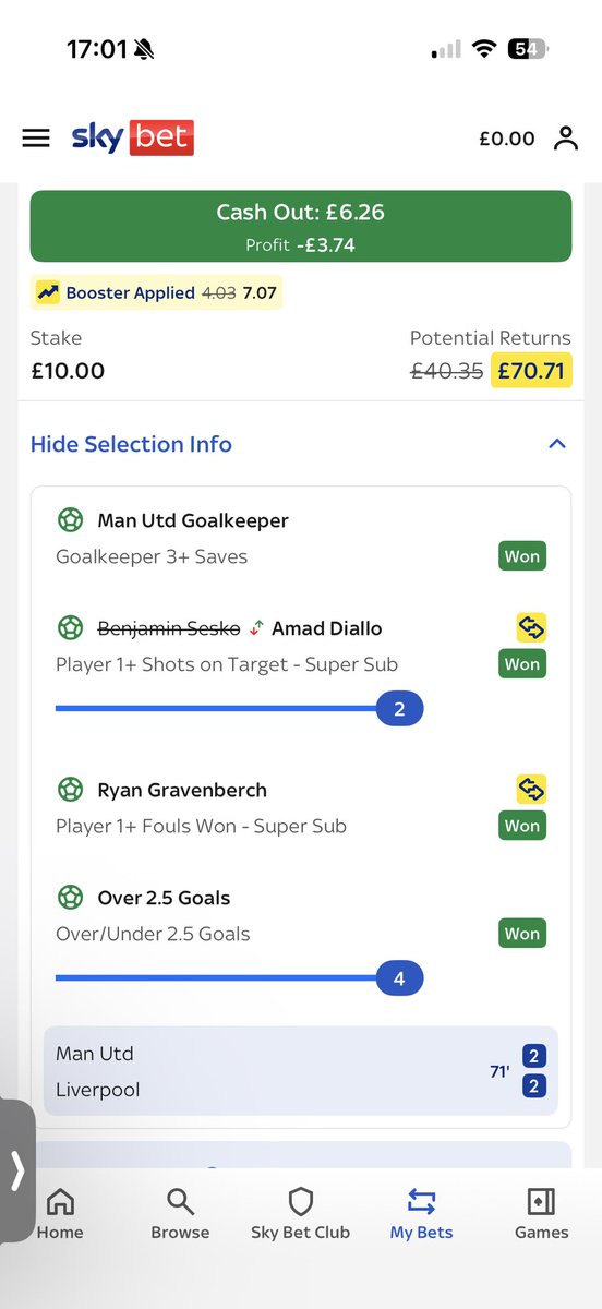 JimmyWetz's tweet photo. @AndyRobsonTips What’s with the cash out amount if the bets in? https://t.co/8PCB5w5aeL