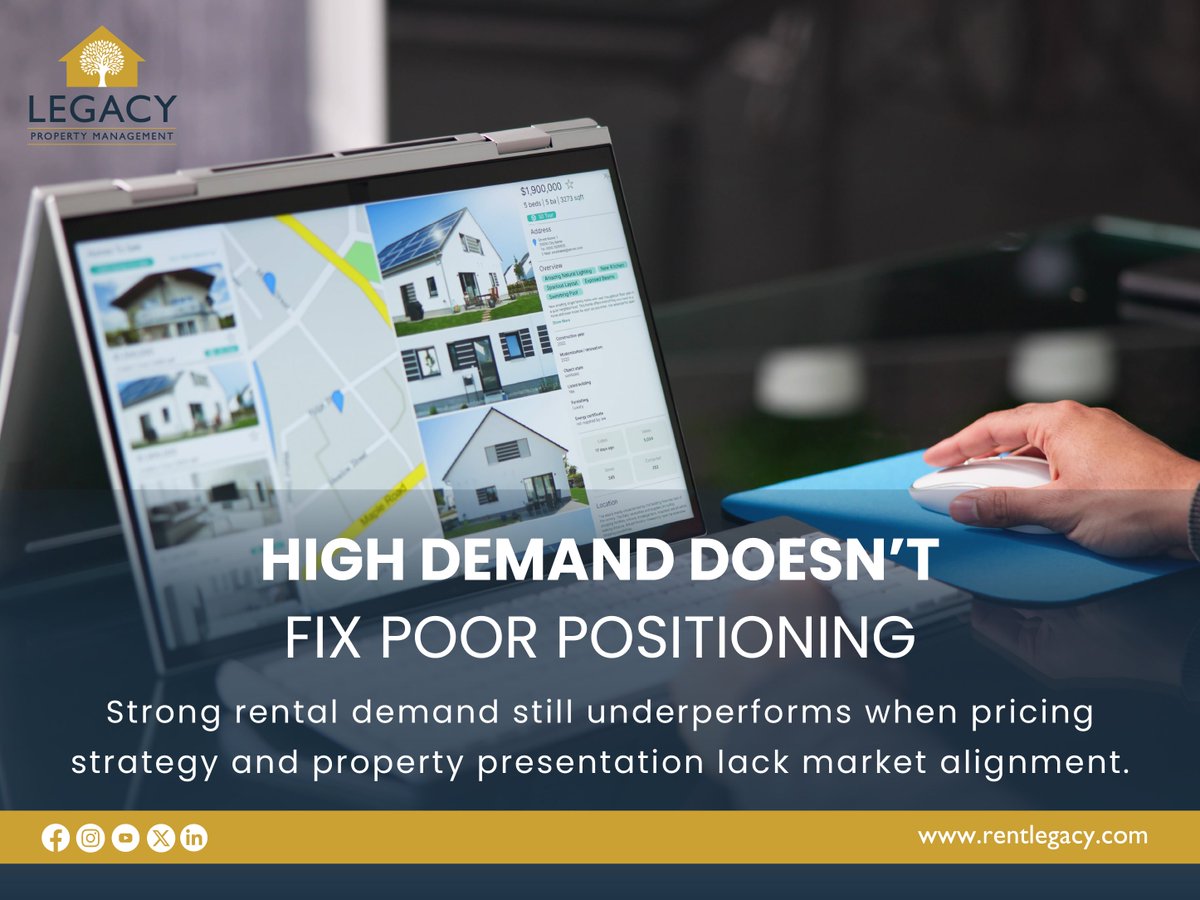 High demand won’t fix weak pricing or poor presentation. Positioning determines whether market momentum converts into results. rentlegacy.com