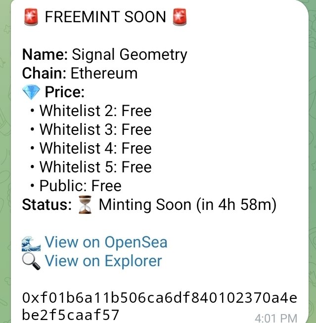 CAONHTAN1's tweet image. I saw it this afternoon, and I just minted now
Freemint 
Dyor~
#NFT #ETH #SignalGeometry