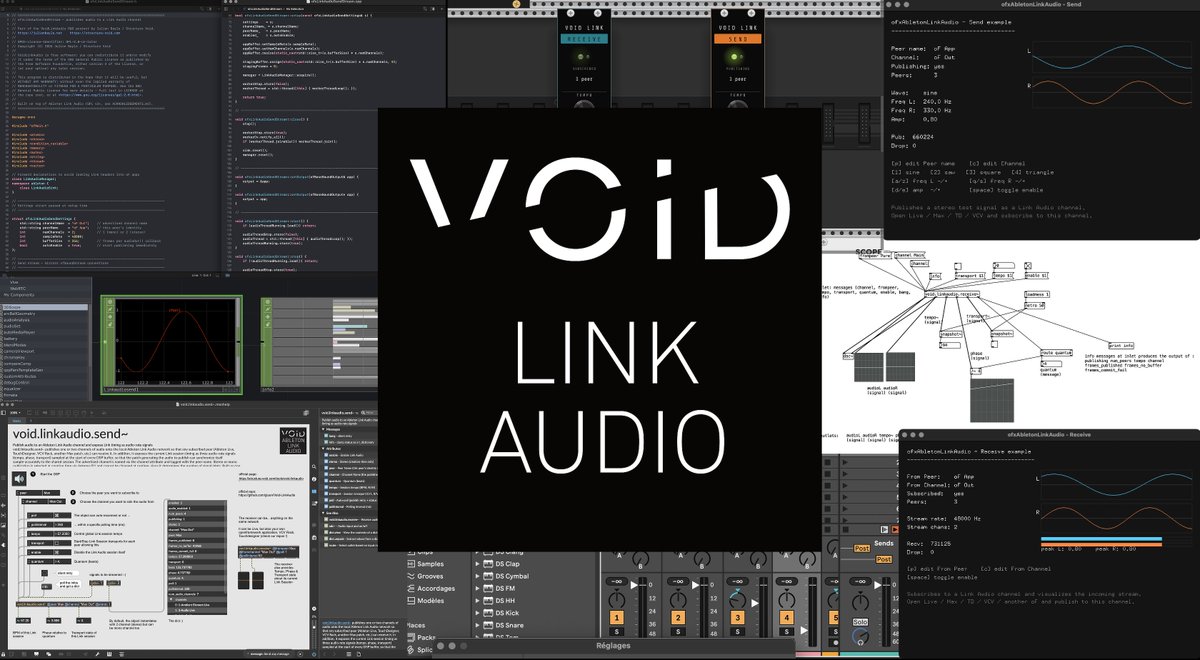 julienbayle's tweet photo. VoidLinkAudio - open-source Ableton Link Audio for Max, Pd, TouchDesigner, VCV Rack, openFrameworks, and VST/AU plugins. 

@cdmblogs write-up by @peterkirn :
https://t.co/xF5PF77uTO

Free, GPL-2.0. Demo: https://t.co/3vWflSCKub

@cycling74 @Ableton #openFrameworks @1null1 #puredata #abletonlive