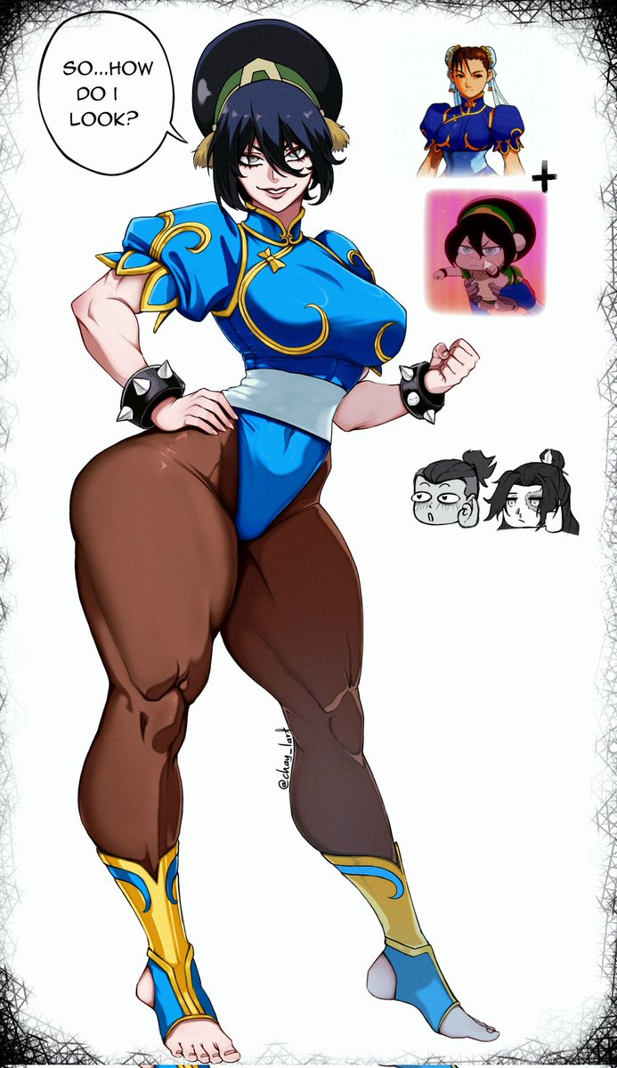 Scott_Raymont05's tweet photo. Toph cosplaying Chun-li 
#fanart #Avatar #Toph https://t.co/HhMnoN5Oo7