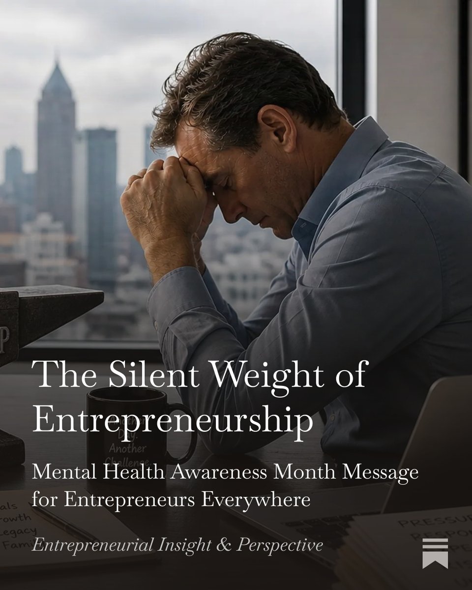The Silent Weight of Entrepreneurship open.substack.com/pub/paulsegret…

#MentalHealthAwarenessMonth #Entrepreneurship #MentalHealthMatters