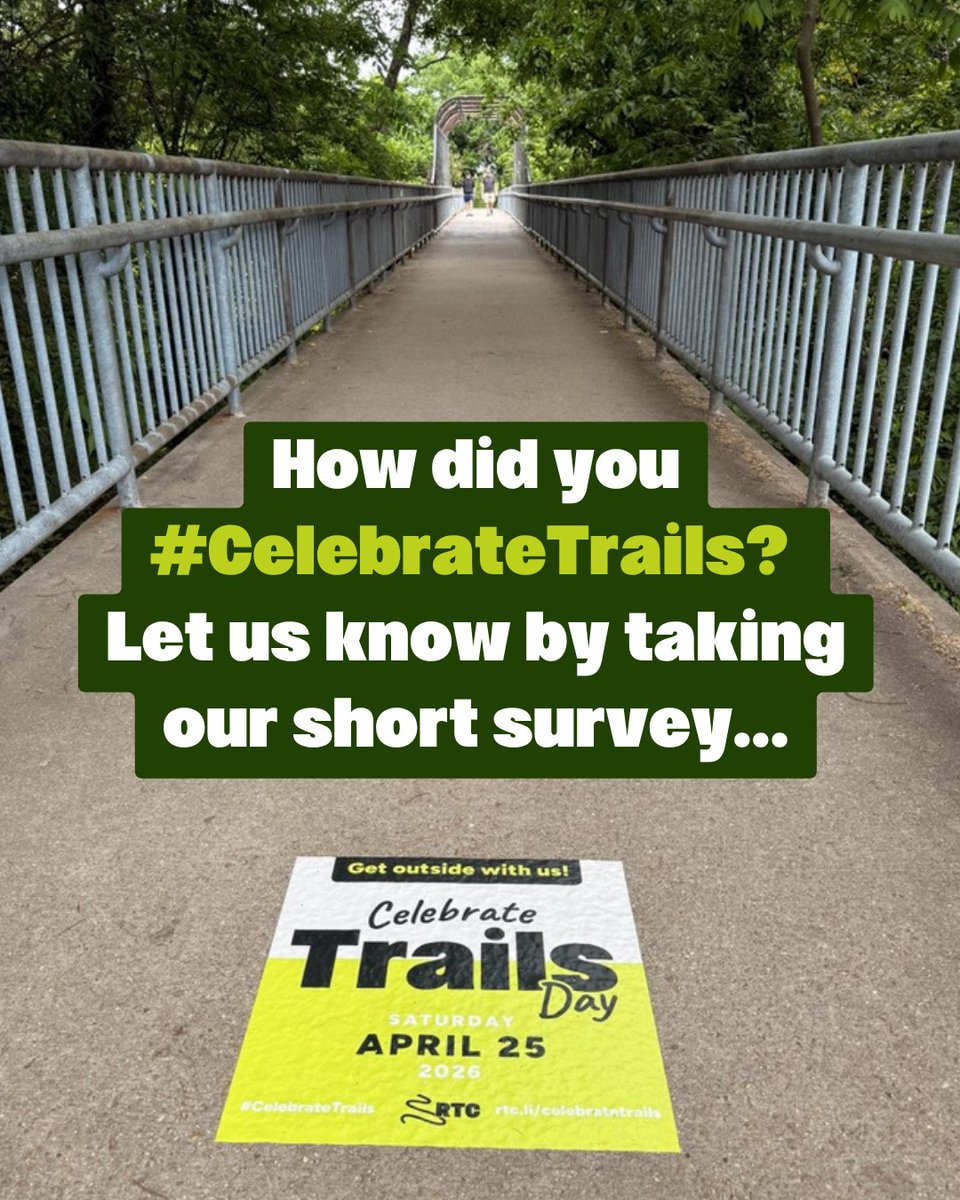railstotrails's tweet photo. Did you get outside for Celebrate Trails Day? Let us know by taking our short survey ➡️ https://t.co/riGFuFEBmm

Your responses will help us show the impact of the celebration &amp; you’ll have a chance to win trail gear! But hurry—the #CelebrateTrails survey closes 5/3! https://t.co/l6C6Eia8dZ