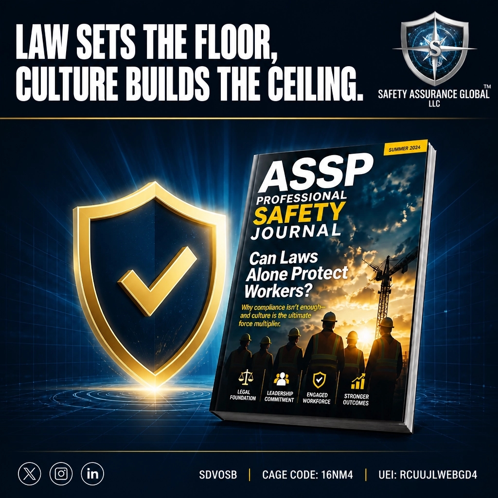 AMustain64855's tweet image. Law sets the floor, culture builds the ceiling.

assp.org/docs/default-s…

UEI RCUUJLWEBGD4; CAGE 16NM4; SDVOSB

What drives your safety culture?

X/IG/LI: @SafetyAssurance
#ASSP #Safety