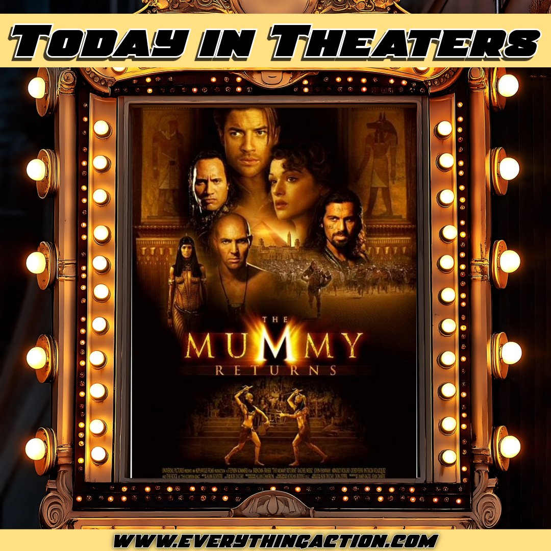 evaction's tweet image. #Imhotep was back 25 years ago when #TheMummyReturns opened on May 4th, 2001 #BrendanFraser #RachelWeisz #ArnoldVosloo #OdedFehr #JohnHannah #PatriciaVelasquez #DwayneJohnson #FreddieBoath #StephenSommers #TheScorpionKing #RickOConnell #EvieOConnell #00sMovies #TheMummy