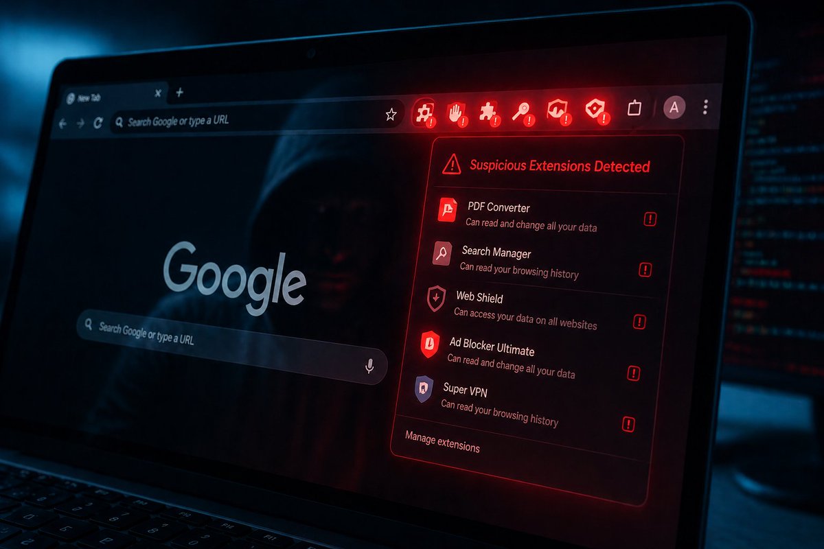 AIWalaNews's tweet image. Some Chrome extensions aren’t helping you anymore… 
they’re watching you. ⚠️

aiwalanews.com/7-chrome-exten…
#Chrome #CyberSecurity #Privacy #Hackers #DataPrivacy #OnlineSafety #TechNews #CyberThreat #GoogleChrome #Security #InternetSafety #Tech #Trending #DigitalPrivacy #Infosec