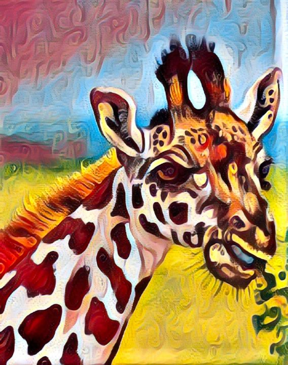 chrischayera's tweet photo. Art of the Day! "The Staring Giraffe". Buy at: https://t.co/fyJspAjmkE https://t.co/oRJWAiKv6J
