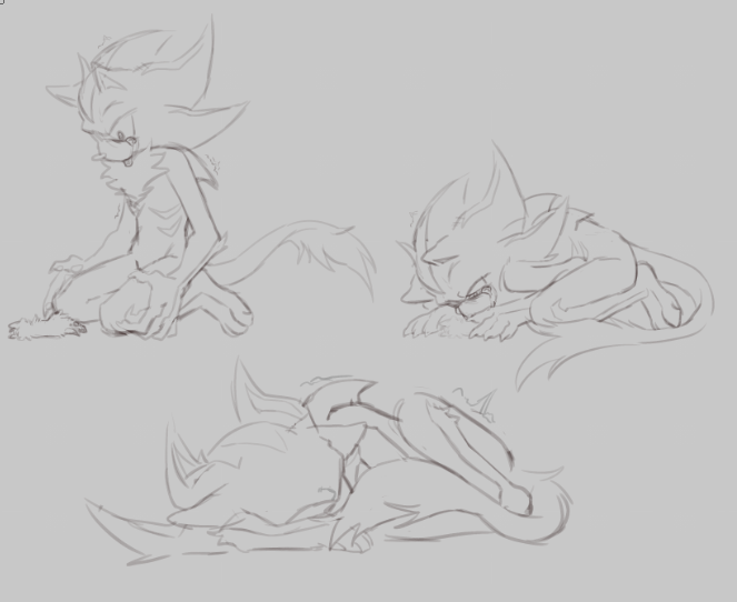 sleepydeprived0's tweet photo. Some more sketches for Shadow from my Feral Au + some angst ideas i have for it 
#shadowthehedgehog #sonicfandom #sketchpage https://t.co/B6rLm0Hrxp