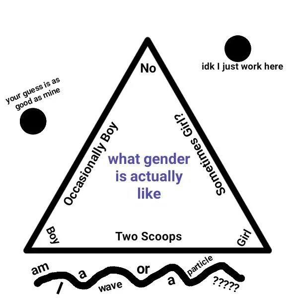 radioclashblog's tweet image. Finally found it! This is the infographic parody meme that both made me giggle but also 'that's me' - I am 'idk I just work here'

#nonbinary #gender #trans #meme