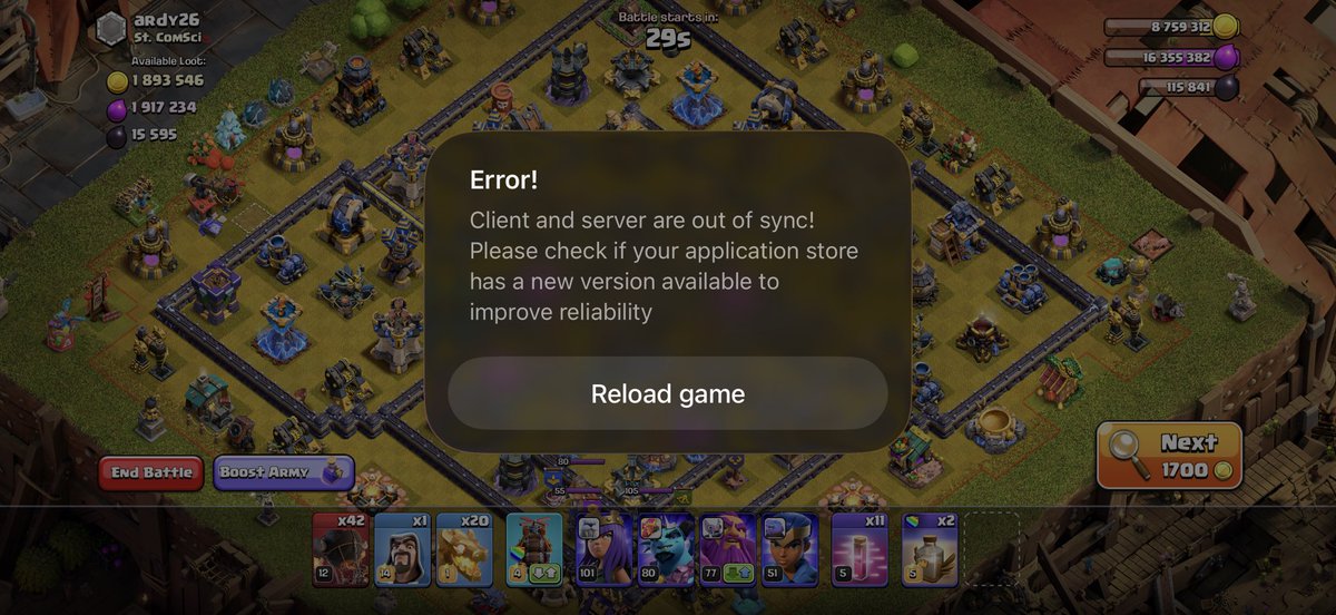 PinkCandy532767's tweet photo. Another day with Supercell‘s bullshit bug，spam stupid Golden Dragons until we can’t any loot fr https://t.co/Zq9IjnKFxl