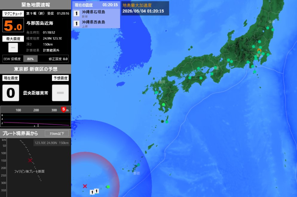 地震速報 tweet media