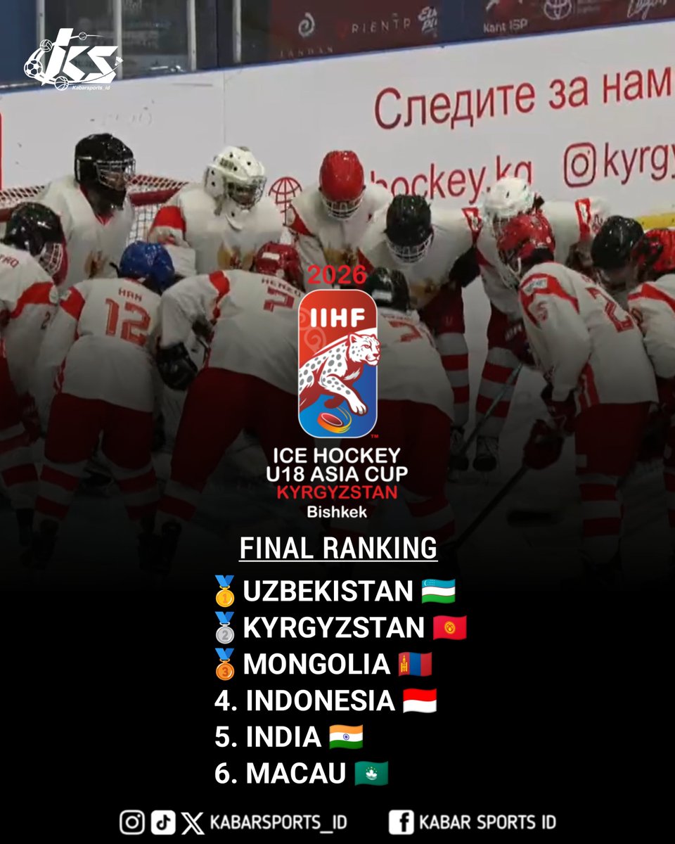 kabarsports_id's tweet image. Final Ranking
IIHF Ice Hockey U18 Asia Cup 2026

#IceHockey #IIHFU18AsiaCup