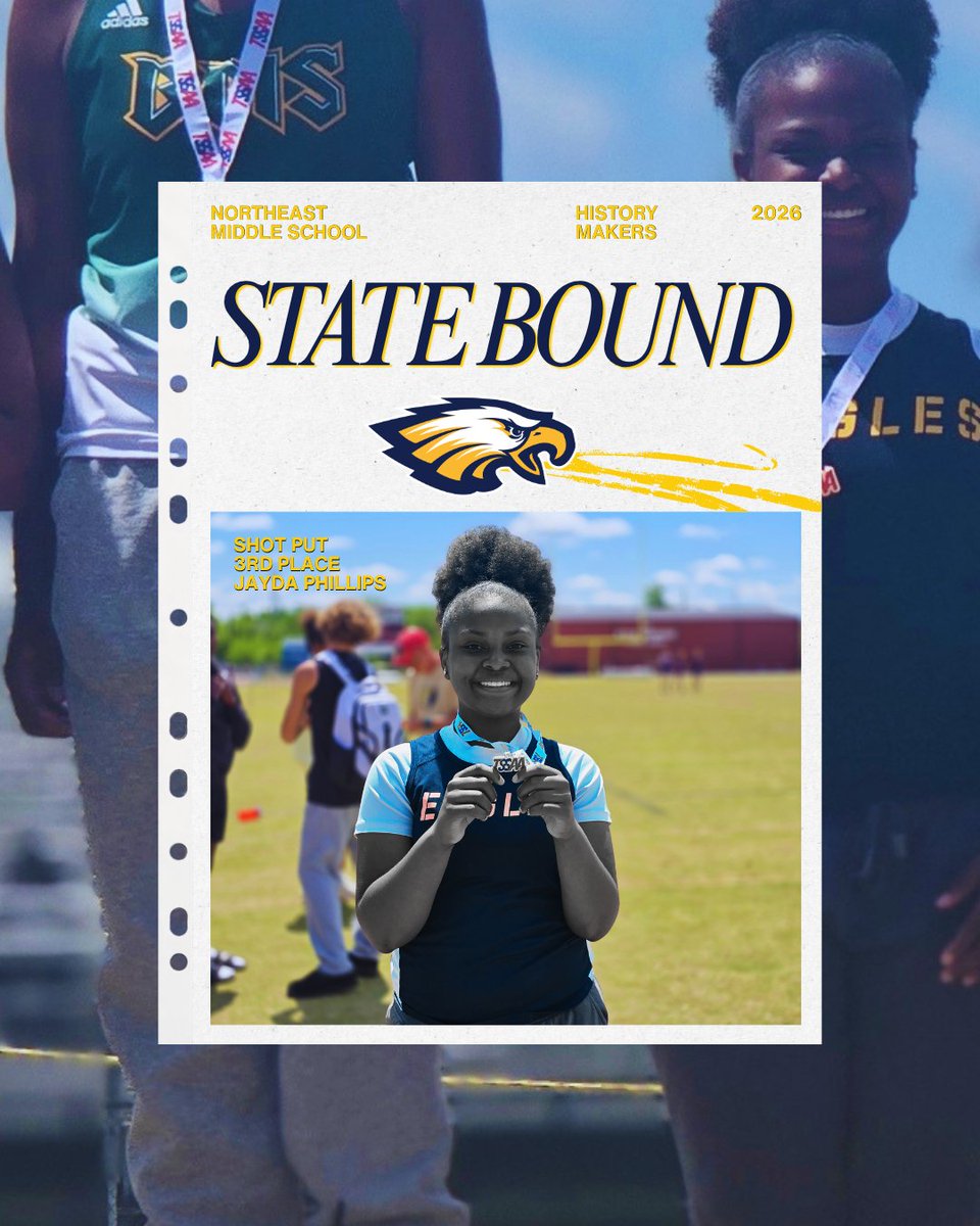 NE_Girls_TF's tweet photo. @clarksvillenow 1st ever middle school track team has qualified to the TSSAA MIDDLE SCHOOL STATE CHAMPIONSHIP MEET! 💙💛🦅💨 https://t.co/oYbV8Xb7eU