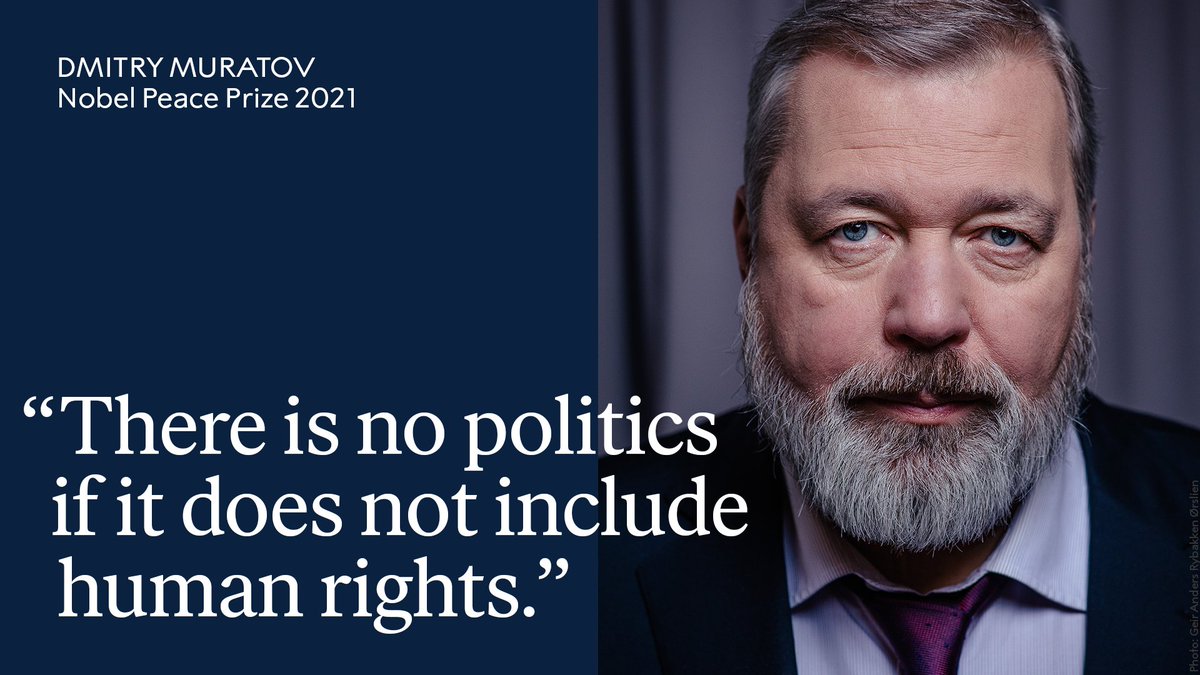 NobelPrize's tweet image. Dmitry Muratov's message is that peace begins with defending human dignity – and that saving lives is essential to preserving that legacy.

He shared the 2021 Nobel Peace Prize with journalist Maria Ressa for their fight for press freedom. 

Watch our full interview: