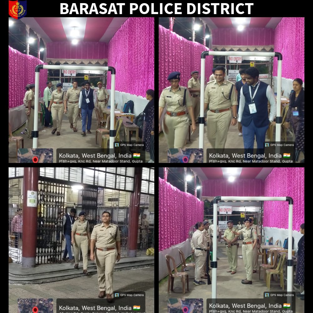BarasatPolice's tweet image. The Superintendent of Police, Barasat Police District, along with the SDO, Barasat and SDPO, Barasat, visited strong rooms and counting venue arrangements under Barasat PD yesterday to ensure safety and security.

#BarasatPoliceDistrict #StayConnected #StaySafe #Barasat