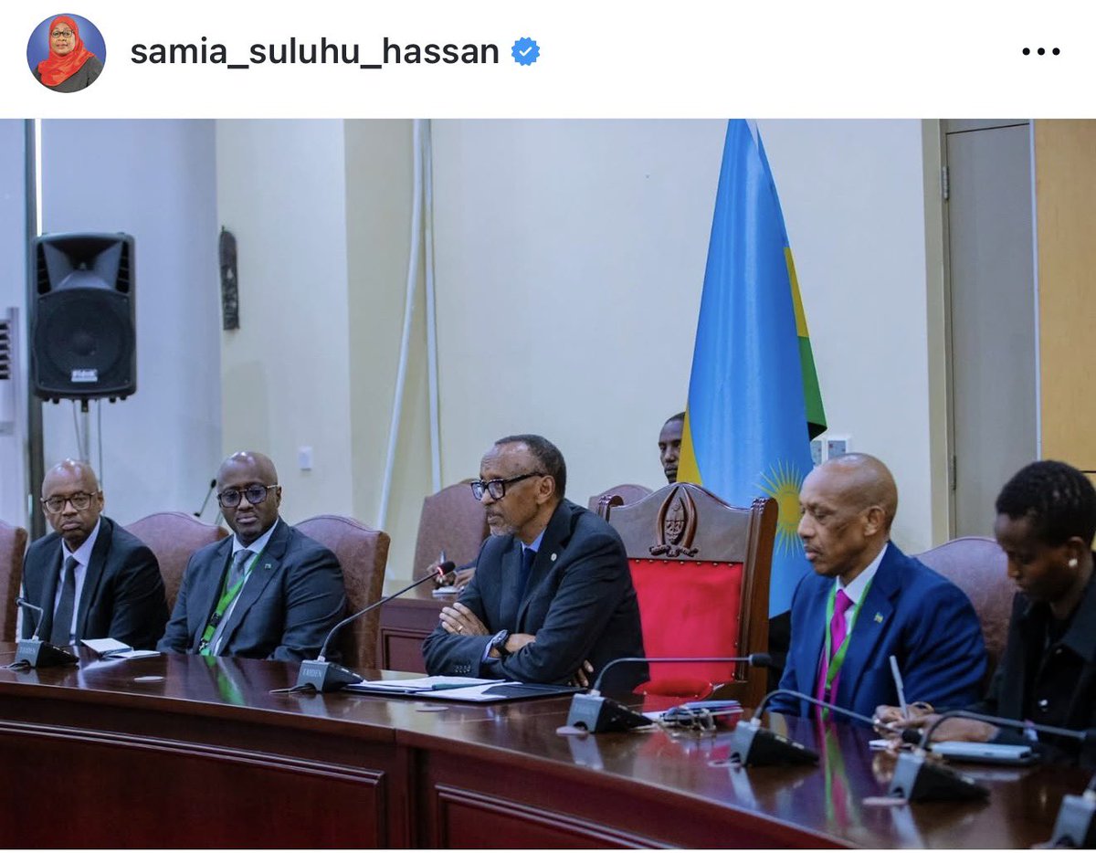 BBadrama's tweet image. Shameless @PaulKagame spent months pretending to take the moral high ground,refusing to recognize @SuluhuSamia’s election, lecturing the region about “human rights” and “credible democracy.”

Now? He’s in Dar es Salaam.
Not to defend those principles he was shouting about, but