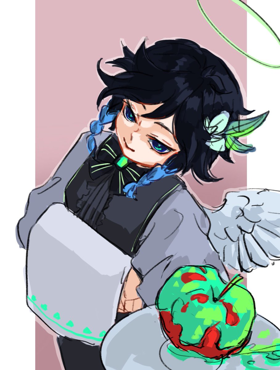 mag_loopy's tweet image. “Will you… take the bait?”

#venti #genshinimpact #fanart #原神 #ウェンティ