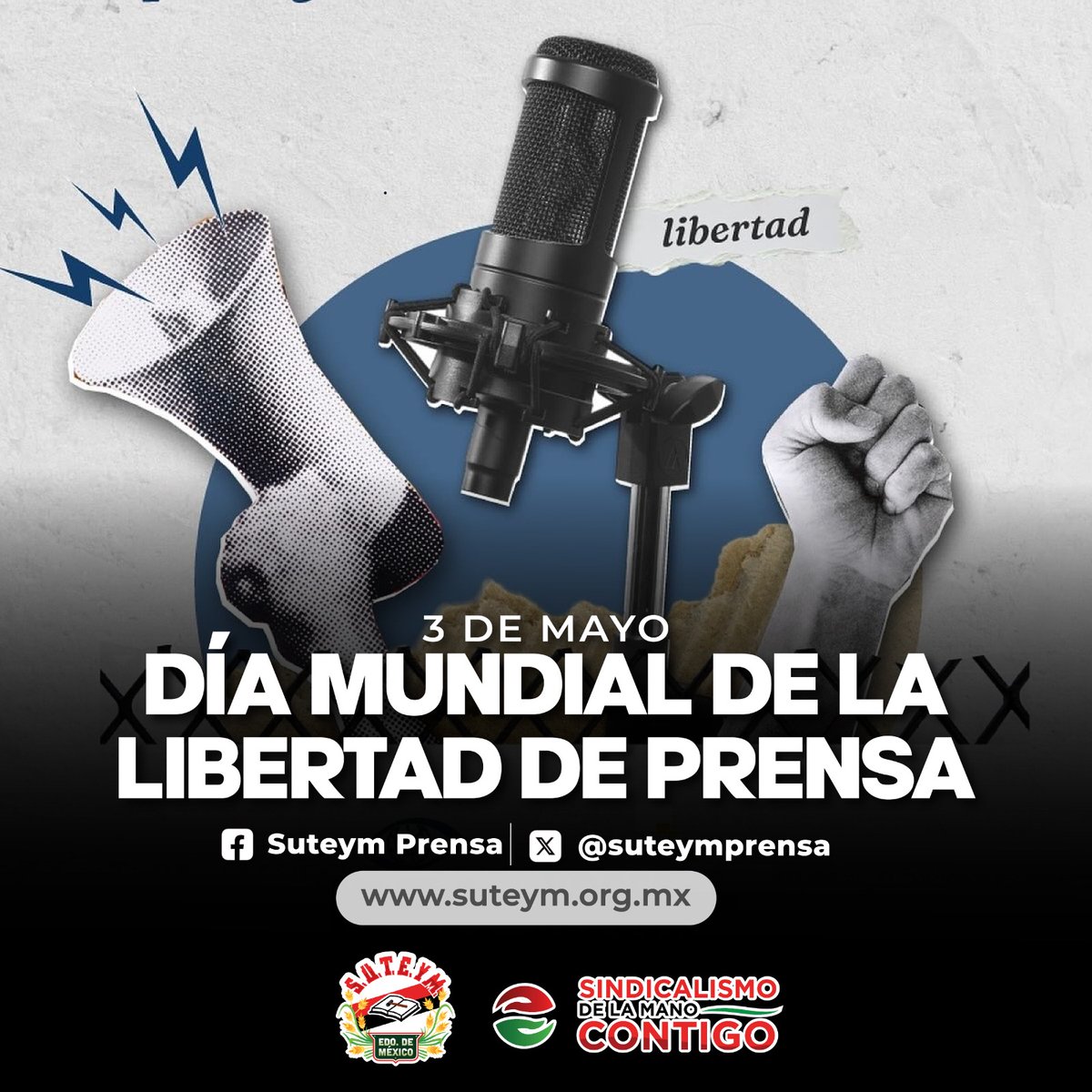 suteymprensa's tweet image. #Efemérides 
Hoy se conmemora el día mundial de la #LibertadDePrensa, una fecha que reconoce la importancia de ejercer un periodismo libre, responsable y comprometido con la verdad. 📰🎙️
#SindicalismoDeLaManoContigo