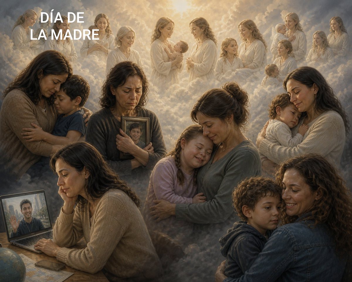 A las madres que tienen a todos sus hijos en casa.

A las que los tienen por el mundo.

A las que tienen algún hijo en el cielo.

A las que cuidan a sus hijos desde el cielo.

A las que sueñan con tener hijos.

A las que debieron renunciar.

A las madres de hijos especiales.

❤️